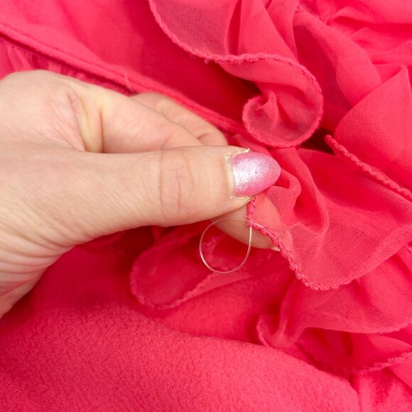 Vintage hot pink ruffle mini dress - fits like a small - Picture 8 of 8